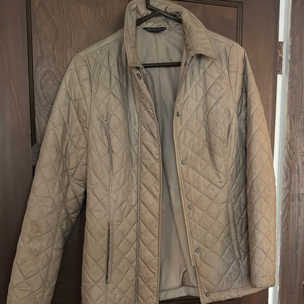 Brooks Brothers Classic Quilted Ladies Camel Down Women Warm Coat